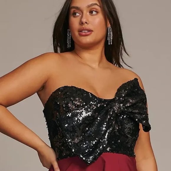 Anthropologie Hutch Sequin Bow Midi Dress Plus Size 16 - Picture 4 of 6